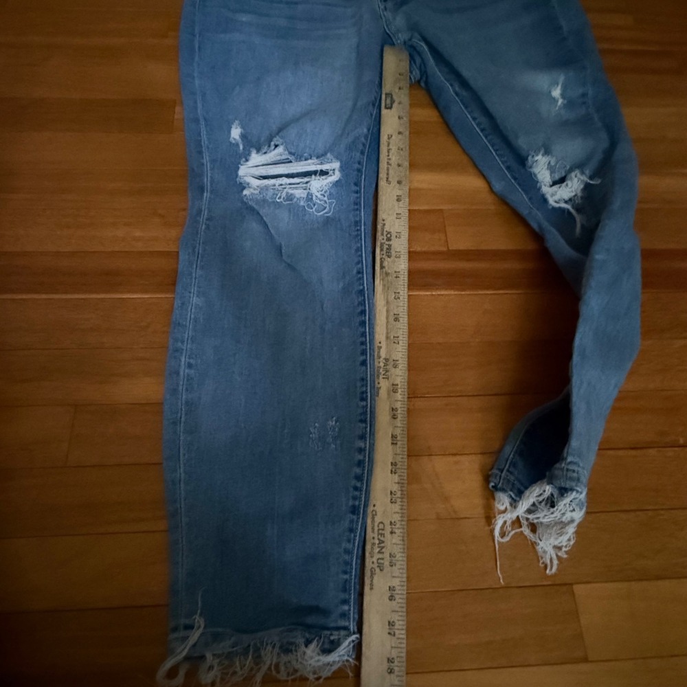 Judy Blue Boyfriend Jeans Women 20W Blue Distressed High Rise Button Fly Casual - Picture 10 of 10